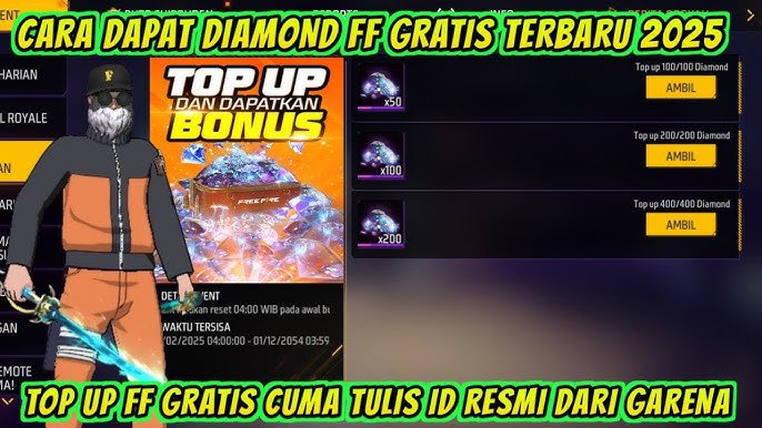 Cara Top Up FF Gratis Tanpa Pulsa