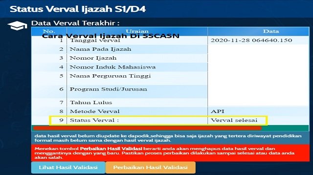 Cara Verval Ijazah di SSCASN