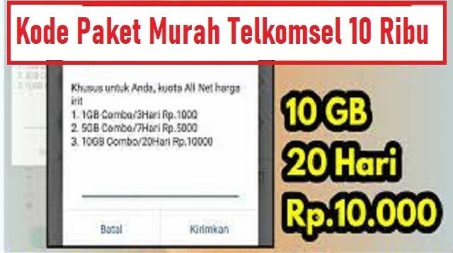 Kode Paket Murah Telkomsel 10 Ribu