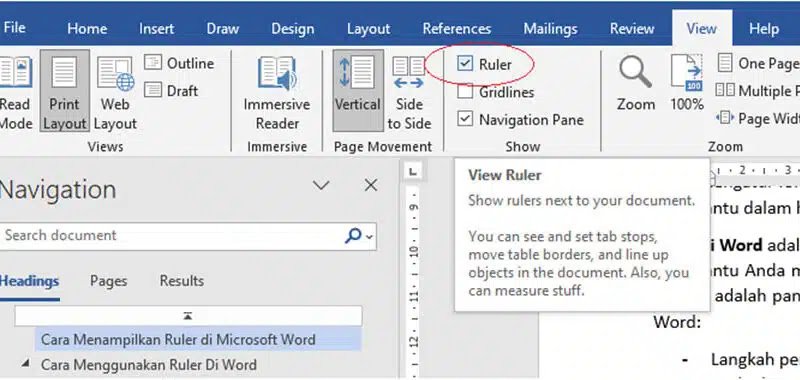 Cara Menampilkan Ruler di Word dan Mengubah Ukurannya
