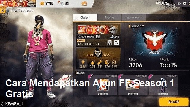 Akun FF Season 1 Gratis