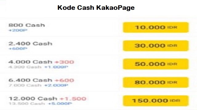 Kode Cash KakaoPage Gratis 2026
