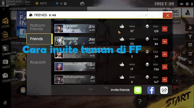 Cara Invite Teman di FF (Terbaru)