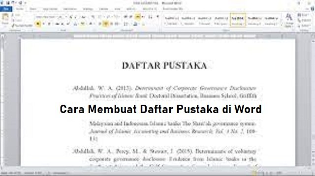 Cara Membuat Daftar Pustaka di Word